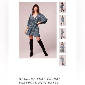 NWT Wholesale Band of Gypsies Band of the Free Teal Floral Mini Dress Various Sz